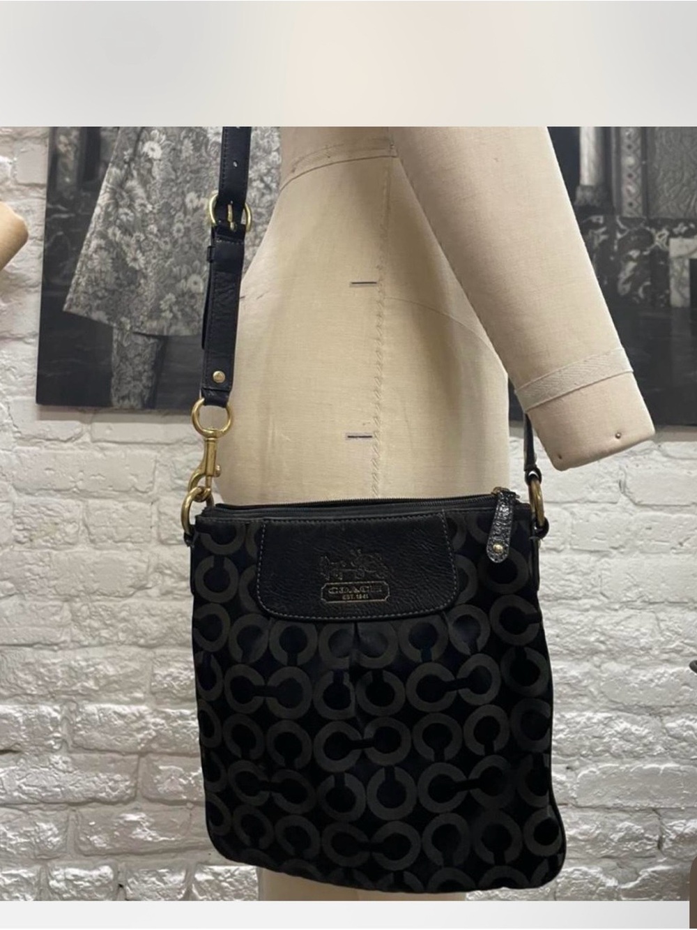 Coach Black Signature C Logo Crossbody Bag